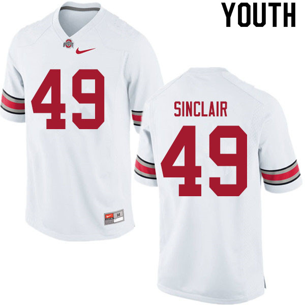 Youth #49 Darryl Sinclair Ohio State Buckeyes College Football Jerseys Sale-White